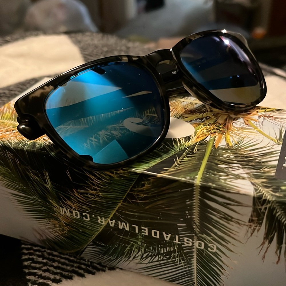 Costa Sunglasses Sullivan 06S2002  SUL 223 Shiny Black Kelp w/ Blue Mirror 580G